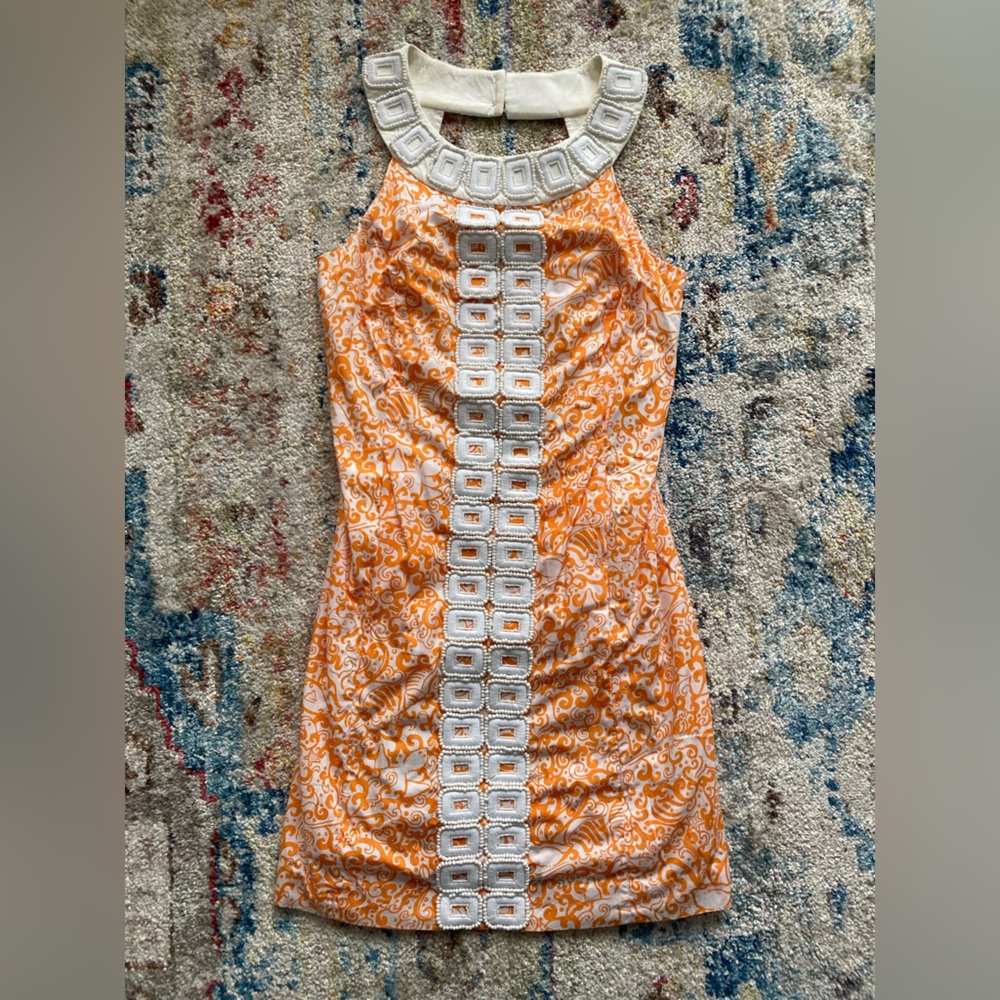Orange Lilly Pulitzer Beaded Dress